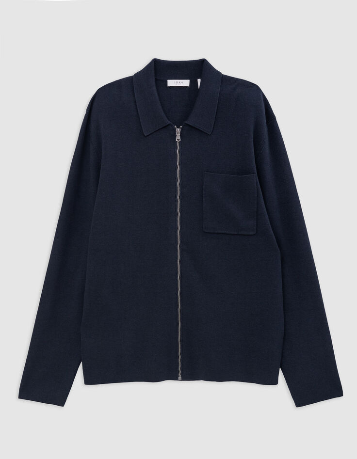 Men&rsquo;s ink knit zip-up cardigan-6