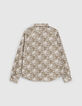 Chemise kaki tissu Liberty à fleurs garçon -3