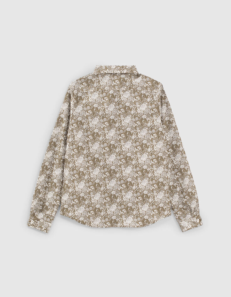 Chemise kaki tissu Liberty à fleurs garçon -3 Chemise kaki tissu Liberty à fleurs garçon -3