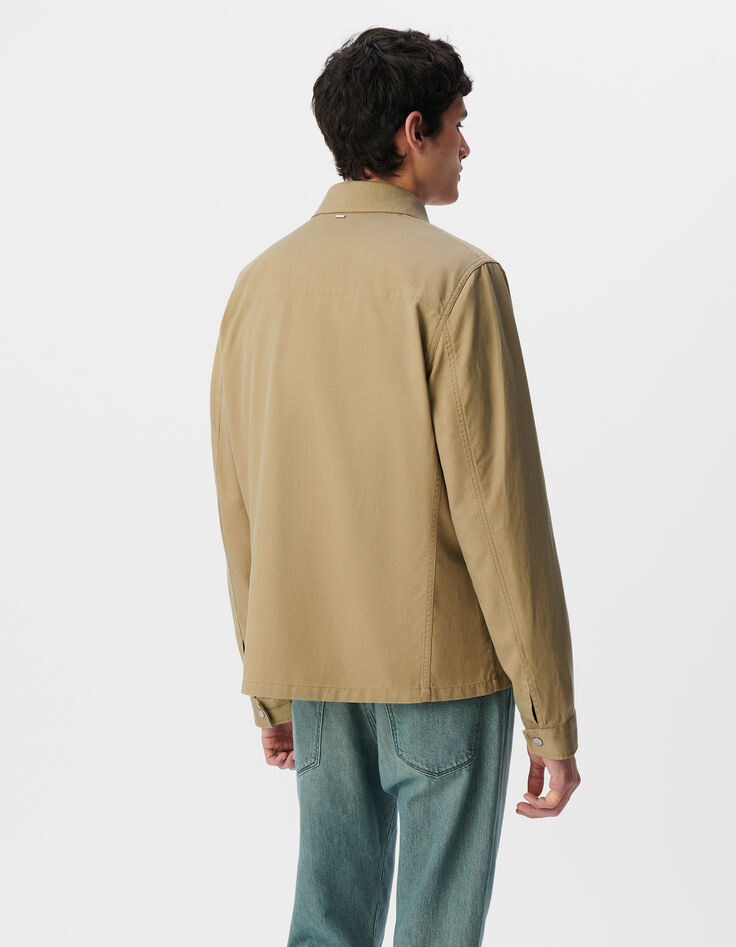 Veste saharienne beige zippée cinq poches Homme-3