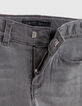 Jean SLIM gris ultra-résistant garçon-4