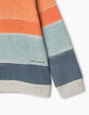 Sweat gris chiné moyen rayé orange garçon -3