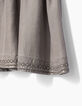 Girls’ grey flowing dress, placed embroidery-6
