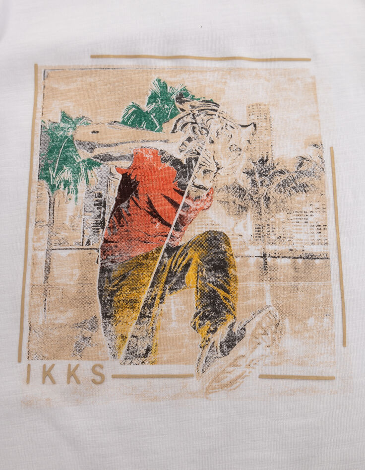 Wit T-shirt biokatoen man met tijgerkop jongens-9