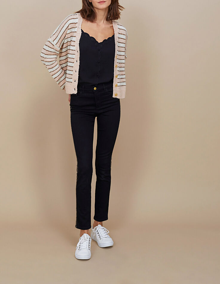 I.Code pink icing striped knit cardigan-6 I.Code pink icing striped knit cardigan-6