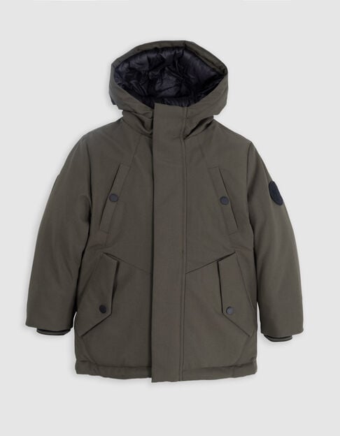 Parka de niño 2 en 1 caqui con chaqueta acolchada negra - IKKS