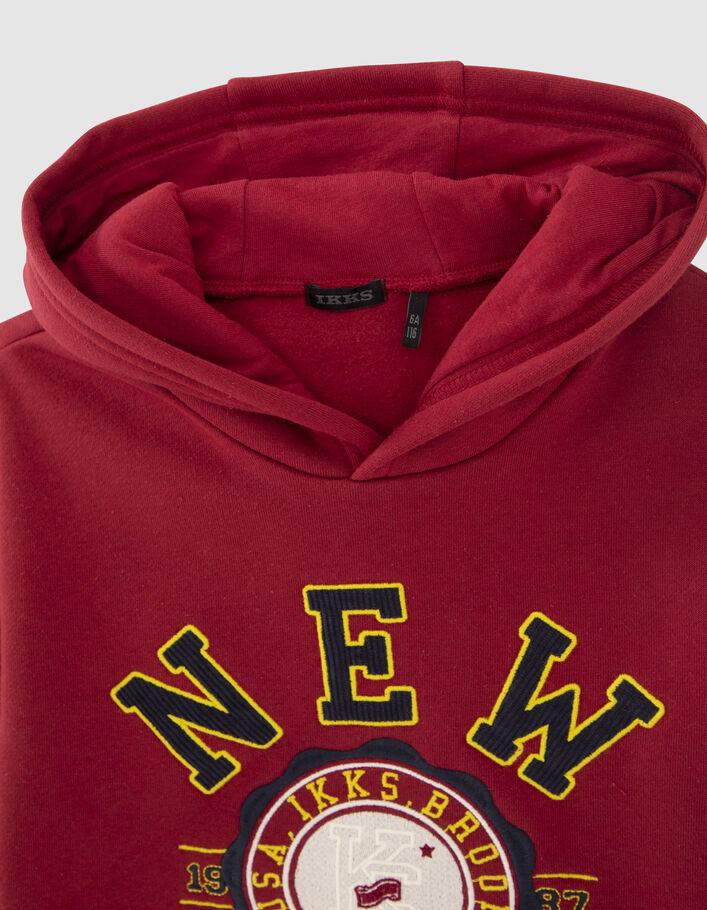 Boys’ dark red hoodie with XL embroidery-4