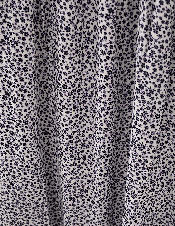Robe longue &eacute;crue imprim&eacute; fleurs parme fille-6