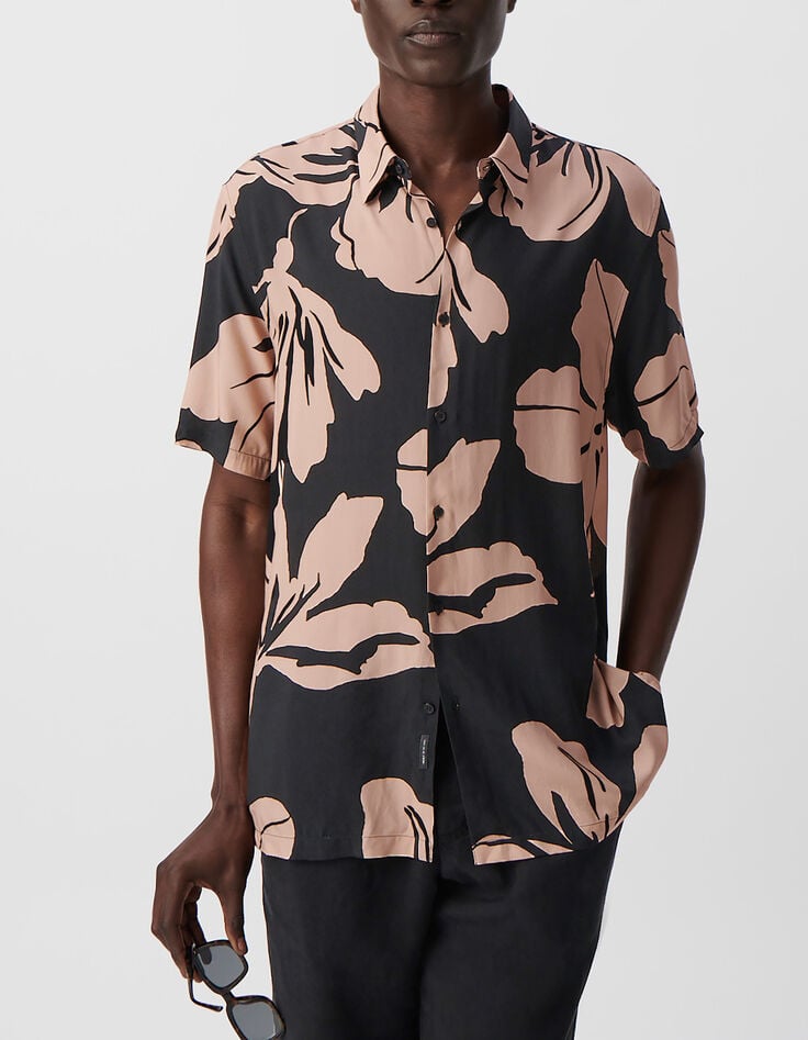 Rosa REGULAR-Herrenhemd LENZING&trade; ECOVERO&trade; Maxi-Blumen-2