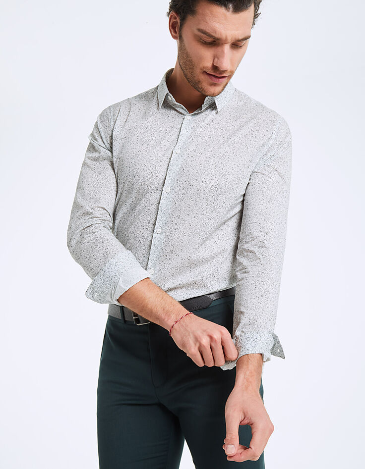 Camisa slim Liberty flores blue green Hombre-1
