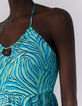 Vestido largo espalda abierta turquesa cebra mujer-6