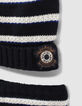 Baby boys’ navy striped knit beanie and snood-5