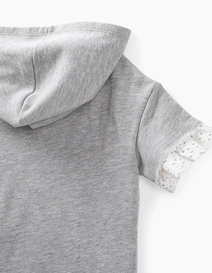 Robe sweat gris et blanc trompe-l'œil fille-5
