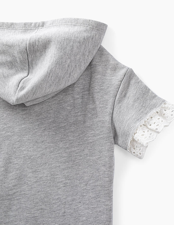 Girls’ grey and white trompe-l'œil sweatshirt dress - IKKS