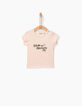 Conjunto camiseta rosa y peto bebé niña-4