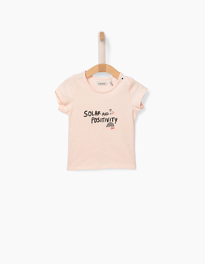 Baby girls' pink T-shirt and dungarees outfit - IKKS