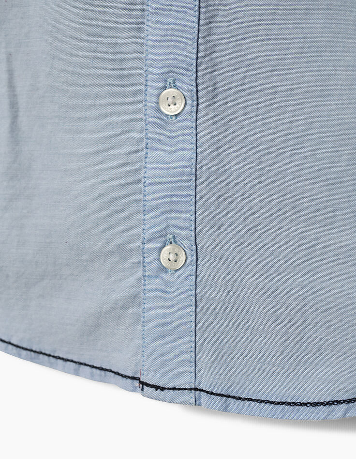Chemise bleu ciel bi-matière bébé garçon-6