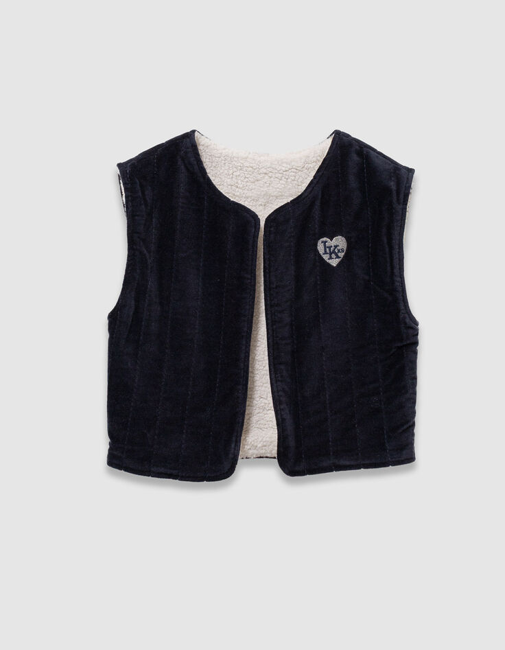 Marine 2-in-1 jurk bloemenprint en vest meisjes-5