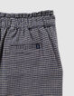Girls’ navy gingham trousers with ruffles-7