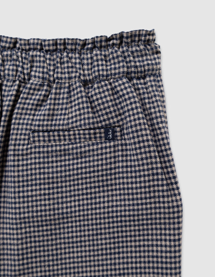 Girls’ navy gingham trousers with ruffles-7