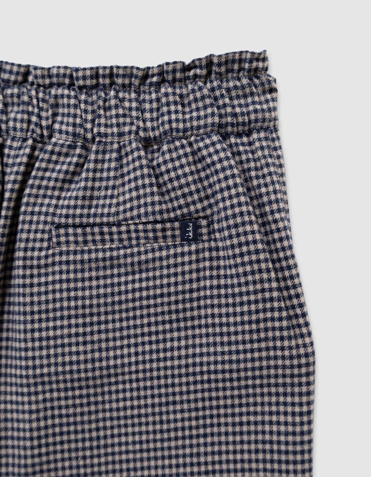 Girls’ navy gingham trousers with ruffles-7 Girls’ navy gingham trousers with ruffles-7