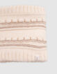 Ecru lurex gestreifte pelzige Baby Mädchen Snood-5