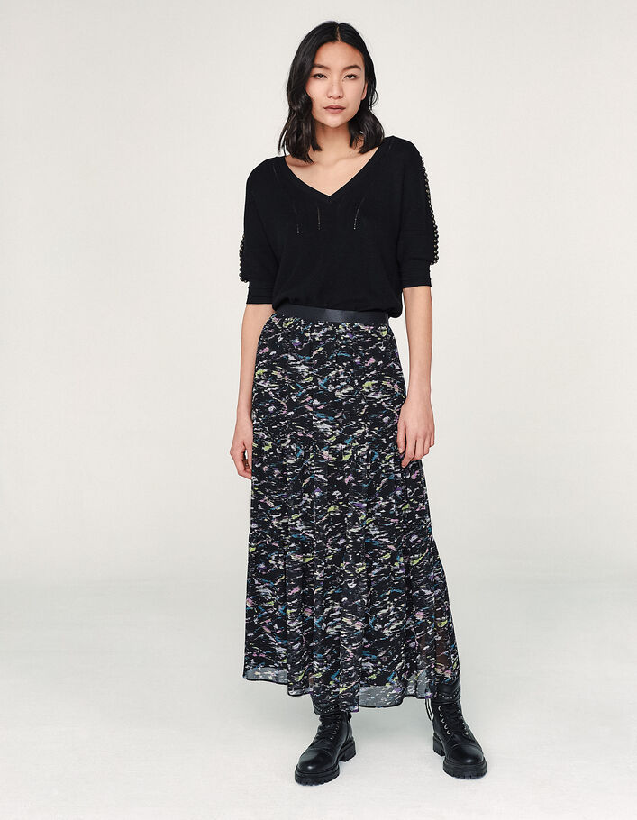 Women’s colourful print recycled baggy midi skirt-4