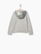 Cardigan gris à capuche sequins fille-3