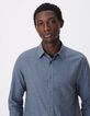 Camisa azul de manga larga, lisa, regular fit-5