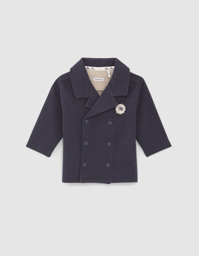 Baby boys’ navy pea coat-style cardigan - IKKS