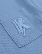 Blue jacquard boy's embroidered pocket T-shirt-7