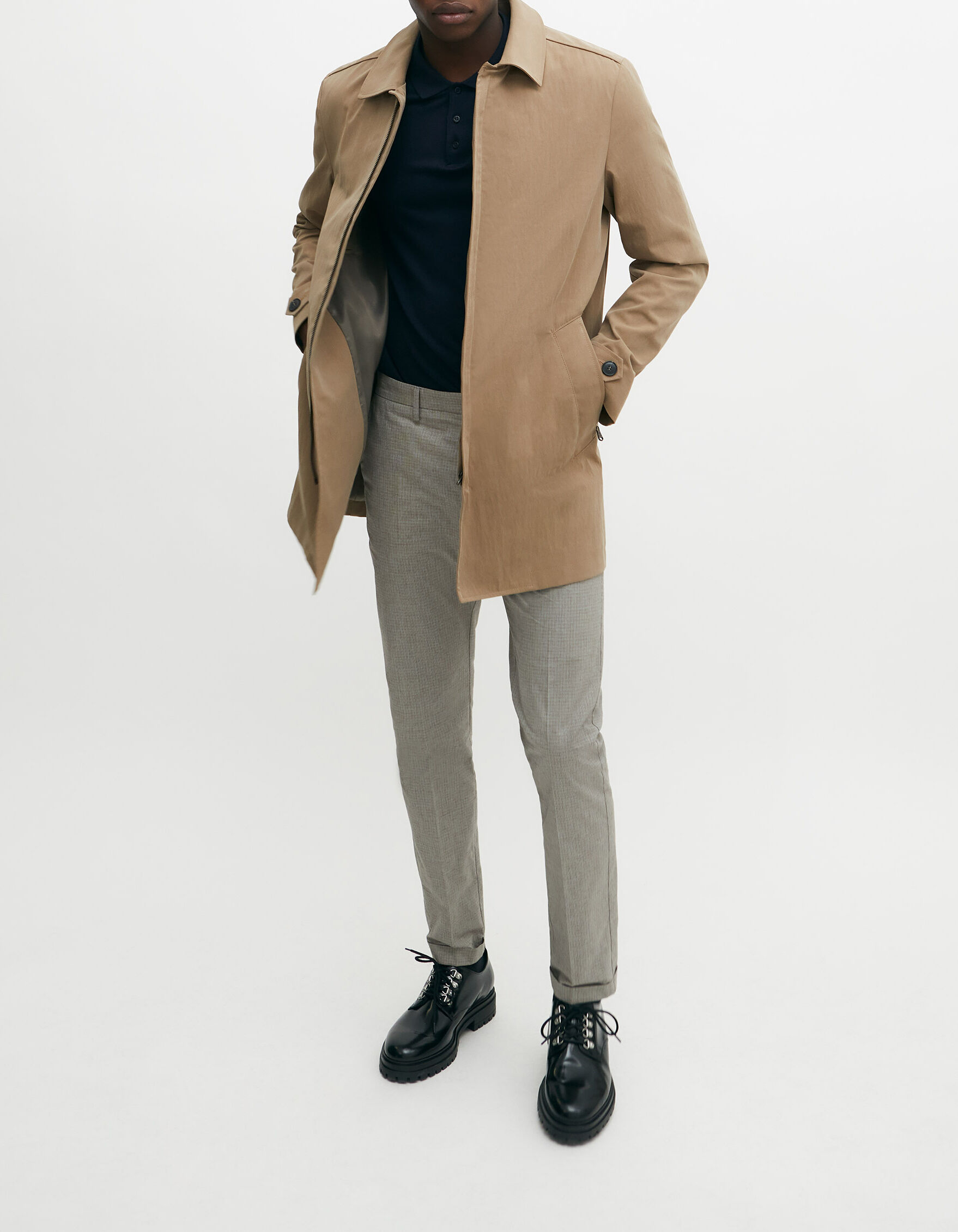 Pantalon slim beige best sale homme