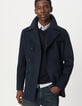 Heren peacoat van marineblauwe wol-1 Heren peacoat van marineblauwe wol-1