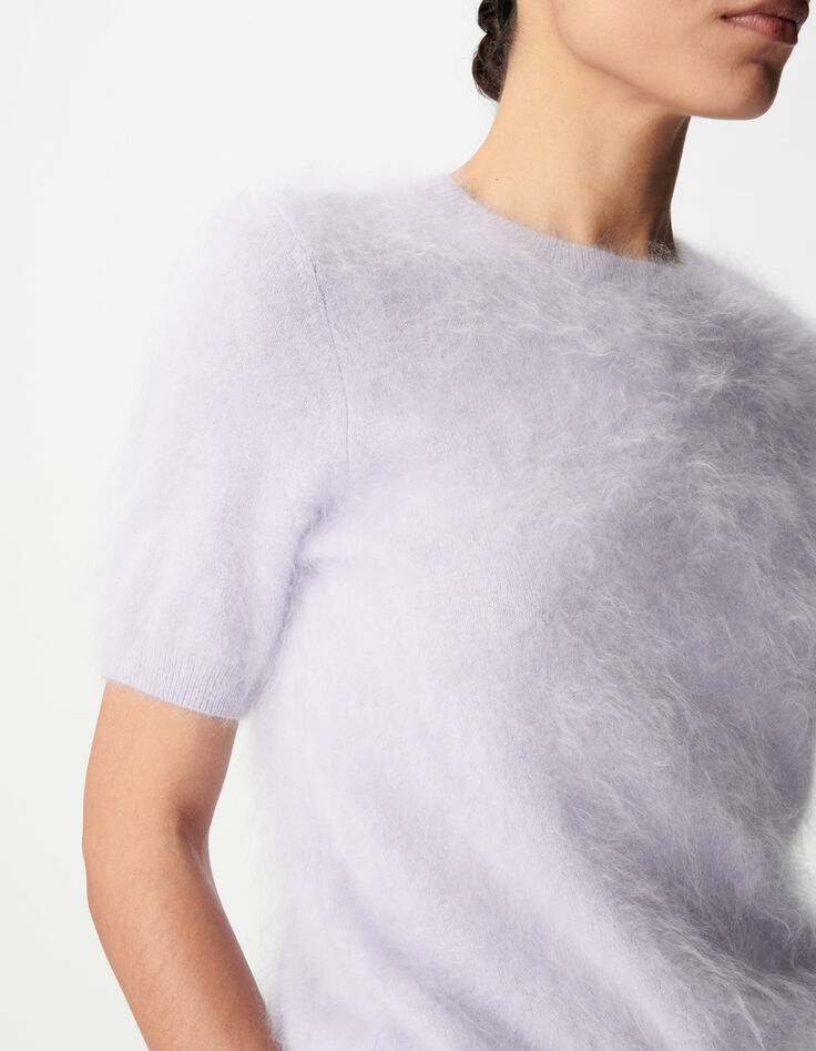 Women&rsquo;s lilac cashmere round-neck T-shirt-4