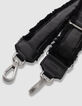 Women&rsquo;s black leather furry-edged 111 strap-3