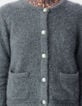 Cardigan gris tricot mousseux 100% laine Femme-4