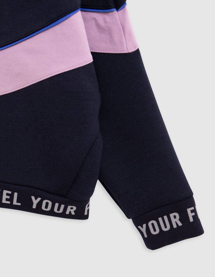 Sportief navy vest met rits voor meisjes-4