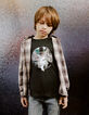 Lentikular-T-Shirt Grau, Biowolle für Jungen Paris-2