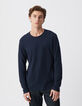 Men’s navy Essential round-neck long-sleeve t-shirt-2