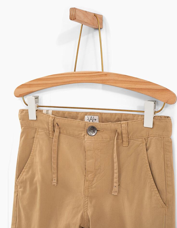Pantalon battle camel avec bas élastiqués garçon -4 Pantalon battle camel avec bas élastiqués garçon -4