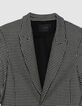 Veste de tailleur noire motif pied-de-poule Femme-2