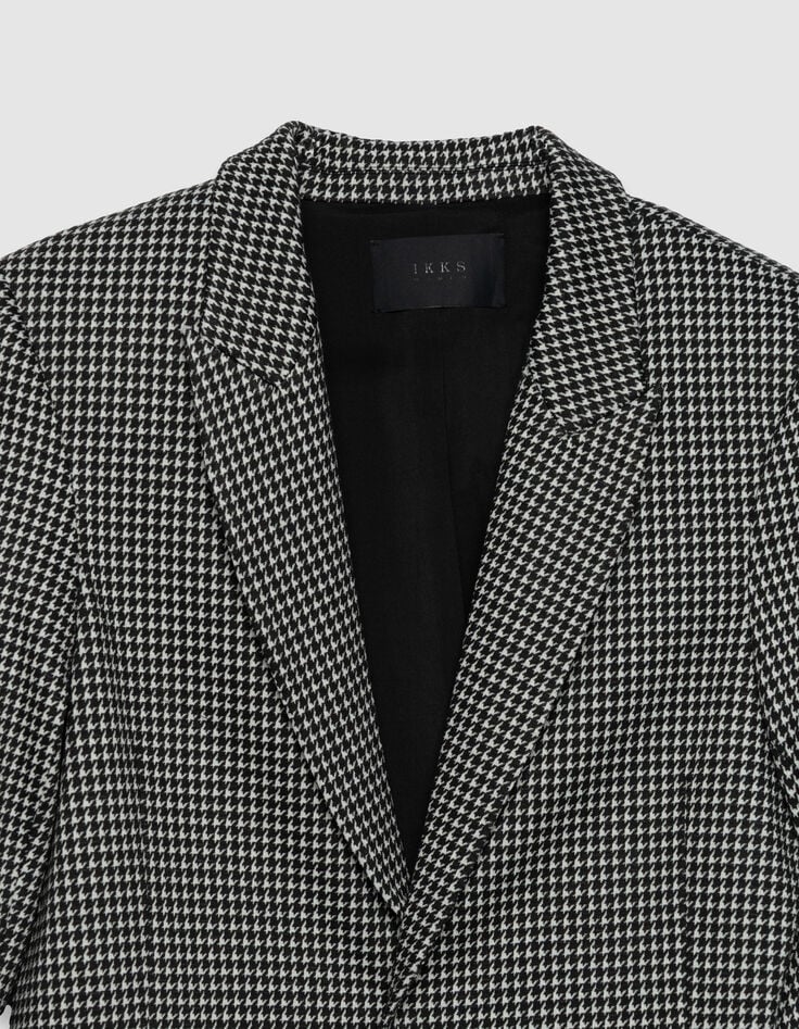 Zwarte blazer pied-de-poule-motief Dames-2 Zwarte blazer pied-de-poule-motief Dames-2