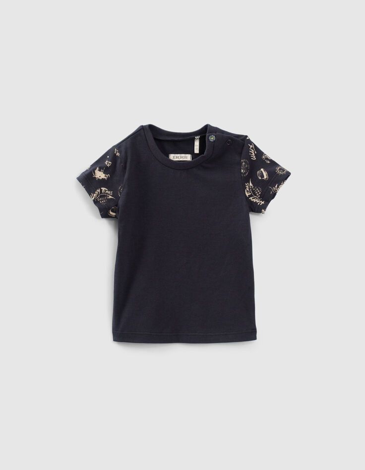 Set aus gestreifter Latzhose und T-Shirt für Babyjungen-3