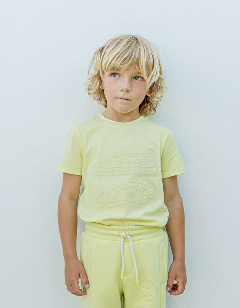 Camiseta anís algodón ecológico deportivas relieve niño