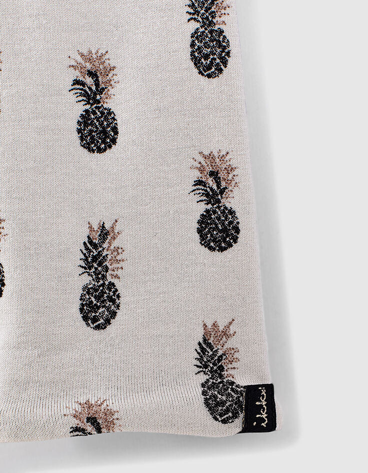 Leggings réversible mastic ananas et noir bébé fille-5 Leggings réversible mastic ananas et noir bébé fille-5