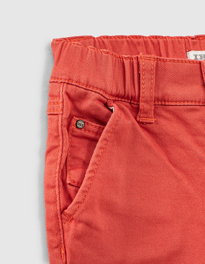 Baby boys’ medium-orange organic cotton knitlook jeans-6