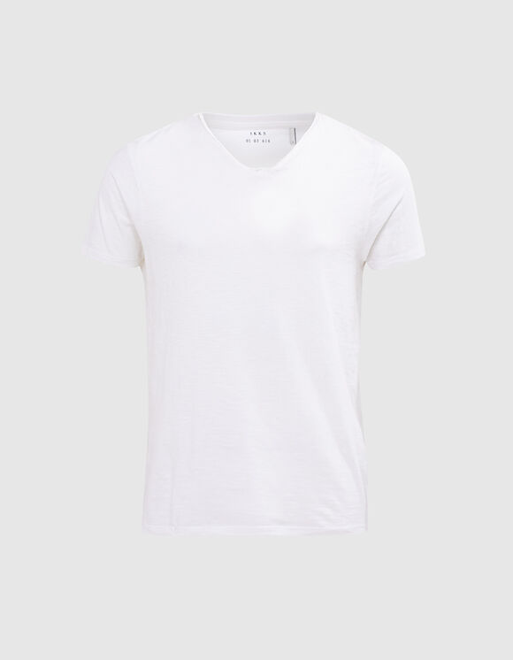 Tee-shirt L'Essentiel blanc col V Homme