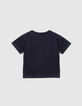 Girls' indigo reversible sequin heart T-shirt-2