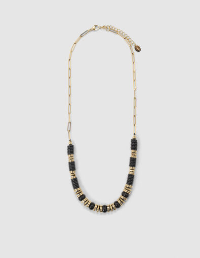 Women’s black and gold-tone Heishi bead choker necklace - IKKS