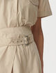 Beige plooirok wikkelmodel Dames-5
